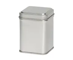 Thee/Kruidenblik zilver 60x60x80mm