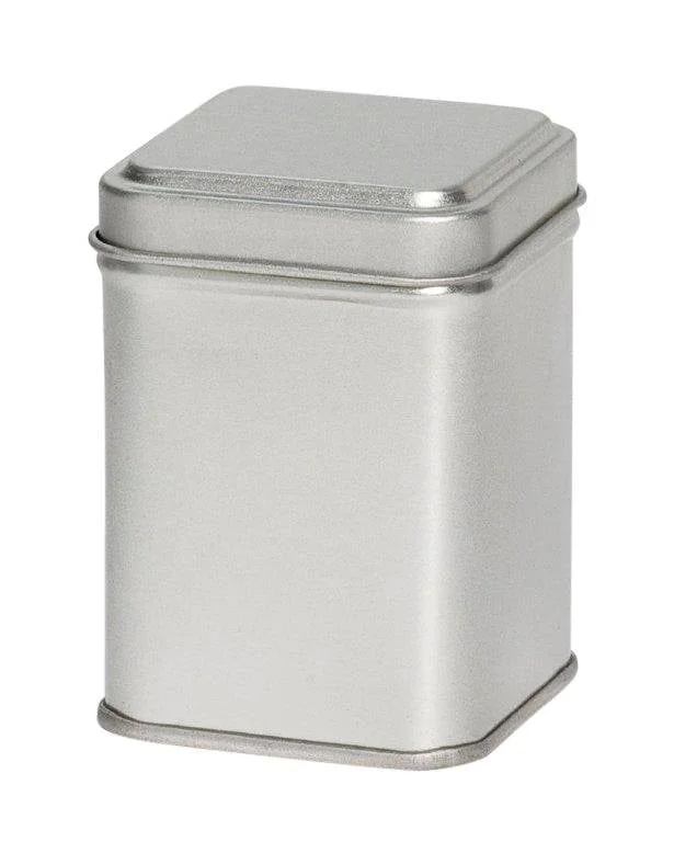 Thee/Kruidenblik zilver 60x60x80mm