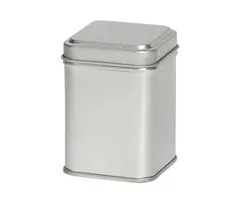 Thee/Kruidenblik zilver 44x44x64mm