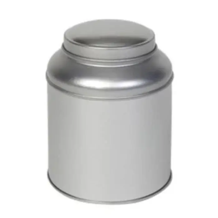 Theeblik rond zilver met binnendeksel 90x115mm