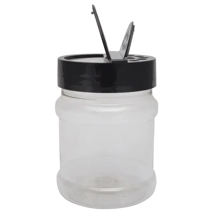 Strooibus kunststof 230 ml met zwarte deksel