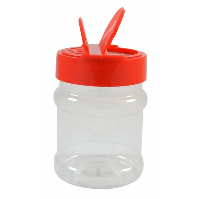 Strooibus kunststof 230 ml met rode deksel