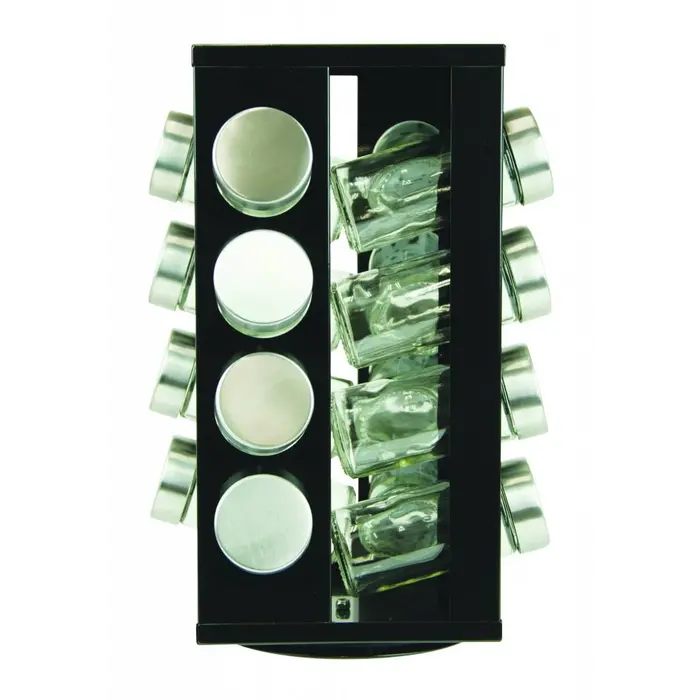 Kruidenrek zwart met 16 potjes serie Soho