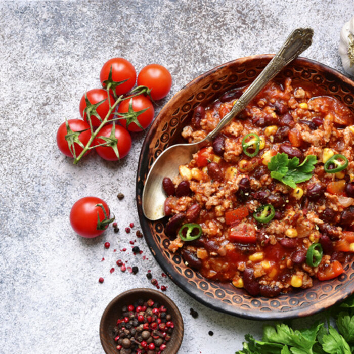 Recept voor chili con carne met bonen en rijst