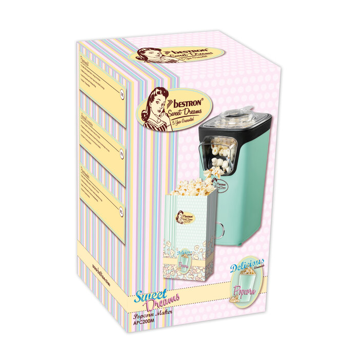 Bestron Bestron popcornmachine Mint APC200M inclusief popcorn startpakket