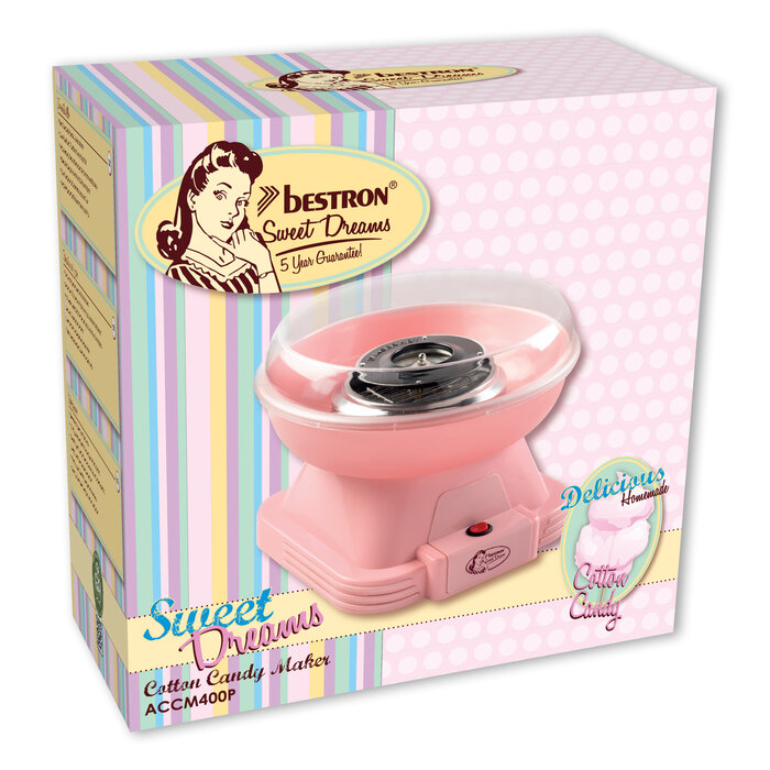 Bestron Bestron Suikerspinmachine Roze ACCM400P inclusief suiker en stokjes