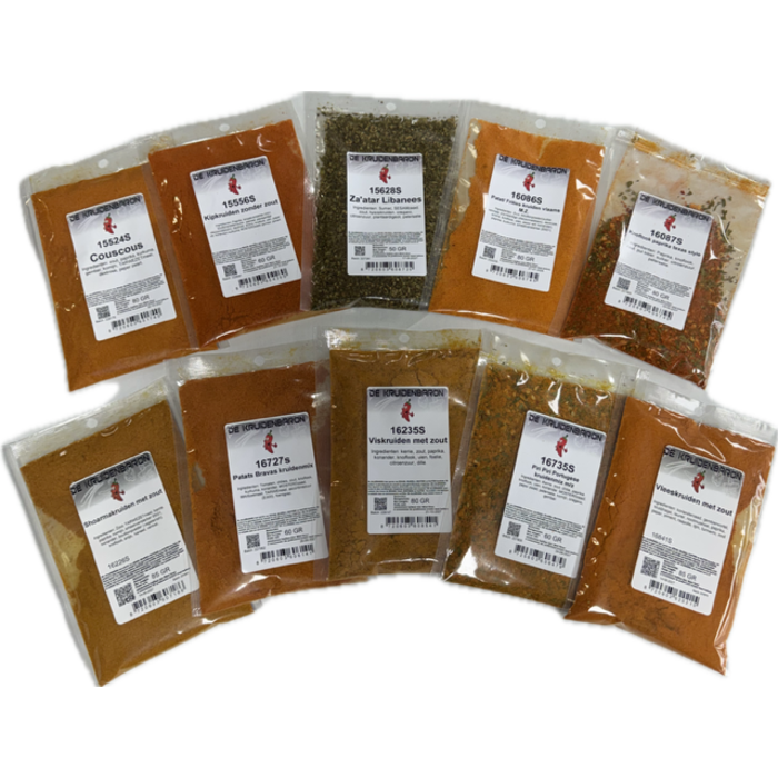 Kruidenpakket mixen met zout