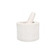 Vijzel met stamper marmer wit rond 140mm en hoog 100mm