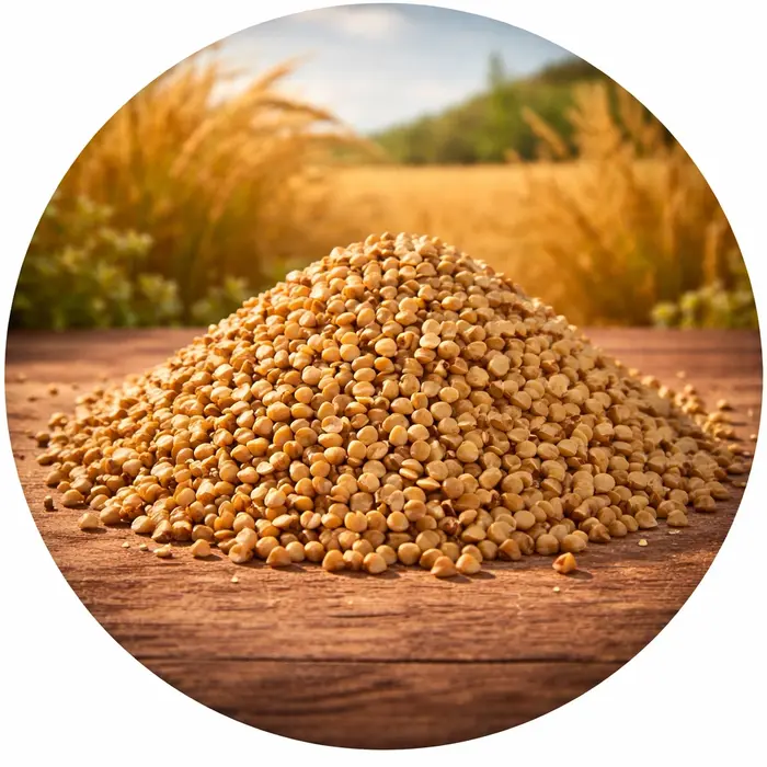 Boekweitkorrels heel gepeld