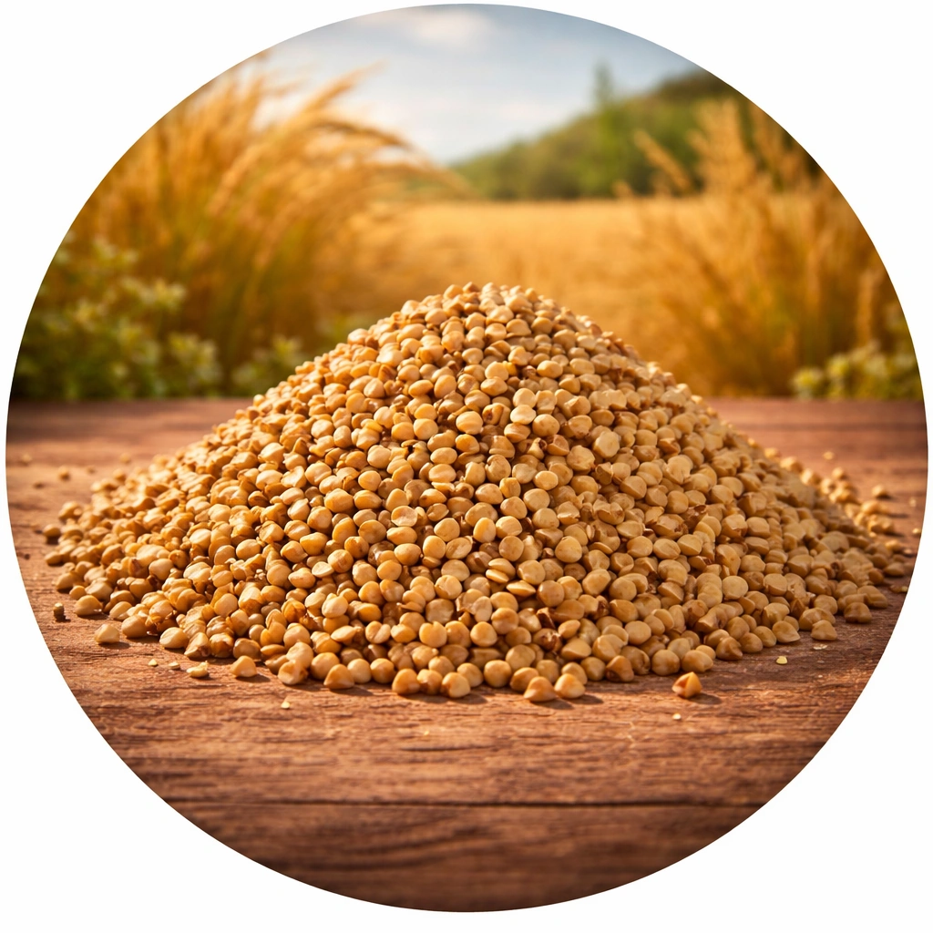 Boekweitkorrels heel gepeld