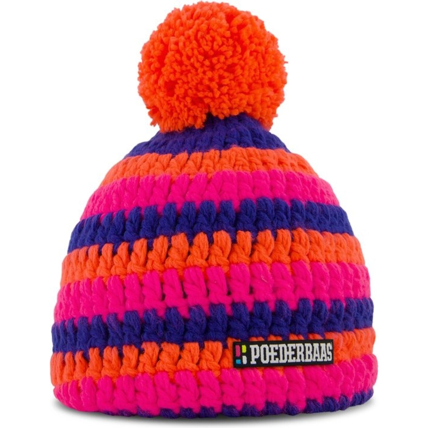 POEDERBAAS POEDERBAAS - CLASSIC COLORFUL BEANIE PINK, ORANGE-BLUE