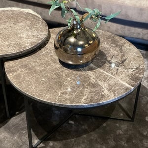 Salontafel Marmer Taupe dun frame 80cm
