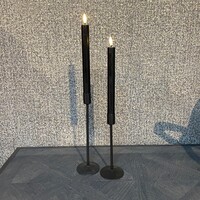 LED Kaars Zwart, 2 Dinerkaarsen M