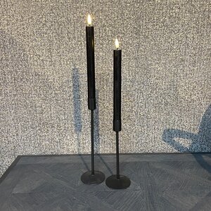 Deluxe LED Kaars Zwart, 2 Dinerkaarsen M