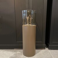 Windlicht Metallic Brown met Amber glas 90cm