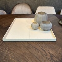 Dienblad Leder Beige Vierkant croco 50cm