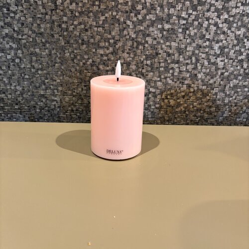 Deluxe Led kaars roze, 7,5x10
