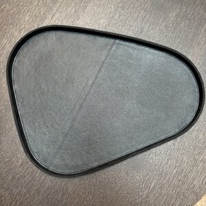 Dienblad Leder Zwart Organic Effen L