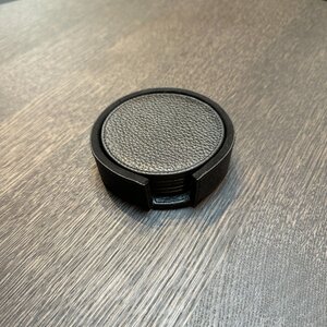 Onderzetters Leder Zwart Round