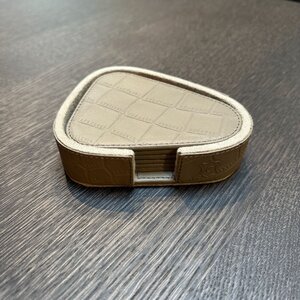 Onderzetters Leder Taupe Croco Organic
