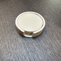 Onderzetters Leder Beige Round