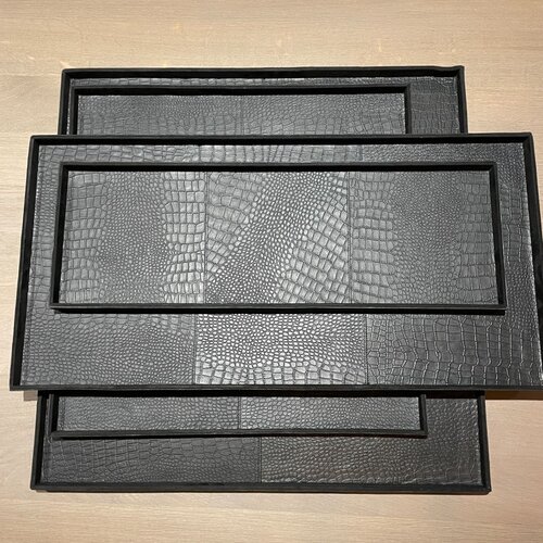 Dienblad Leder Zwart 60cm Dienblad Leder Zwart 60cm