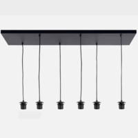 Plafond plaat Zwart 6 Lichts