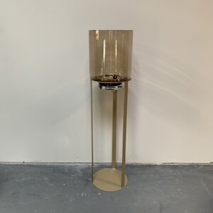 Windlicht Goud met Amber glas Open 150cm