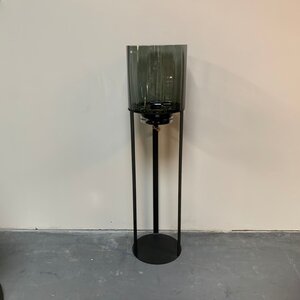 Windlicht met Gerookt glas Open 110cm