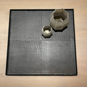 Dienblad Leder Zwart 60cm