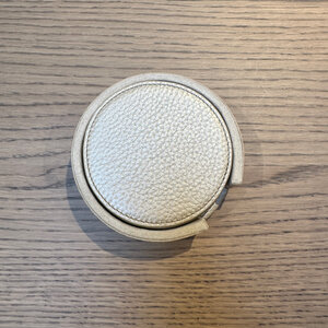 Onderzetters Leder Champagne rond