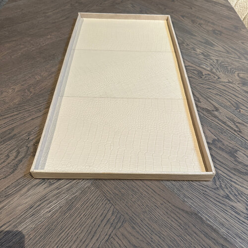 Dienblad Leder Beige Rechthoek 70cm