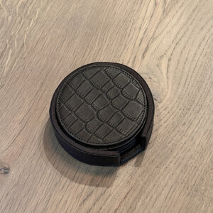 Onderzetters Leder bruin rond Croco