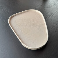 Dienblad Leder Beige Organic Croco L