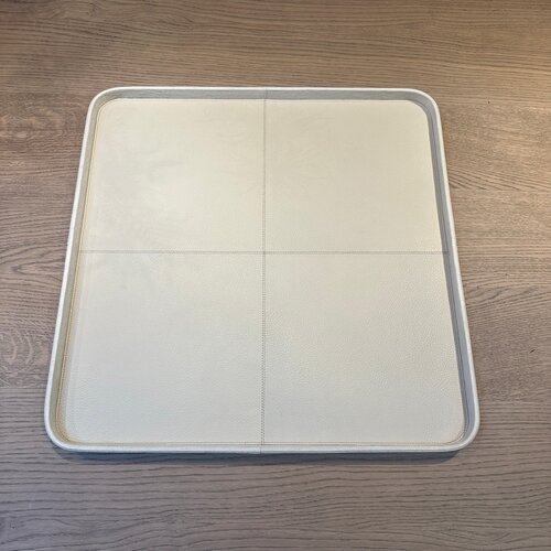 Dienblad Leder Vierkant Beige