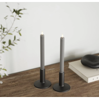 LED Kaars Grijs, 2 Dinerkaarsen L