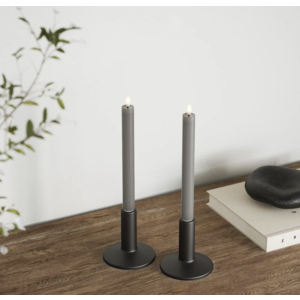 Deluxe LED Kaars Grijs, 2 Dinerkaarsen L