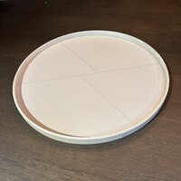 Dienblad Leder Beige Rond Effen 50cm