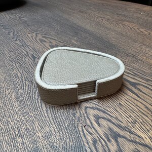 Onderzetters Leder Taupe Organic