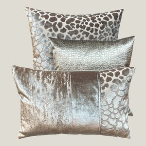SJIEK Kussen Taupe Champagne set van 3