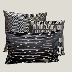 SJIEK Kussen Champagne Lux Zwart Set van 3
