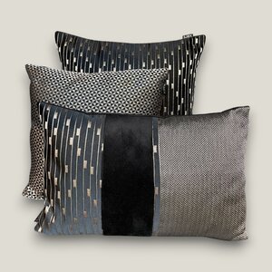 SJIEK Kussen Champagne Lux Zwart Set van 3