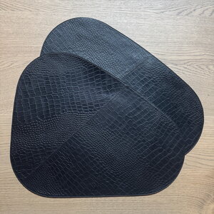 Placemats Leer Zwart Croco. (2 stuks)