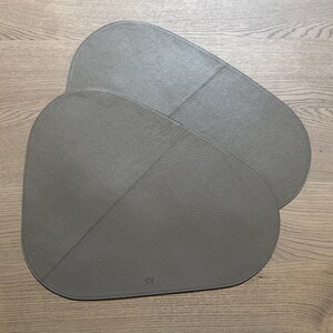 Placemats Leer Taupe Effen (2 stuks)