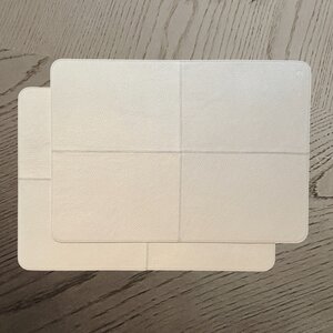 Placemats Leer Beige Effen. (2 stuks)