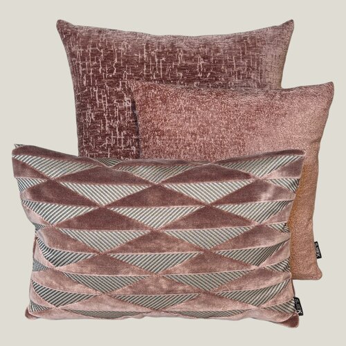 SJIEK Kussen Oud Roze set van 3 -