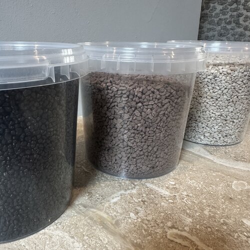 Windlicht Beige met Amber glas Tafelmodel