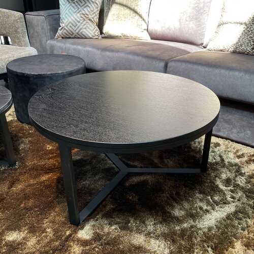 Salontafel Kiki Zwart Rond 80cm  H47