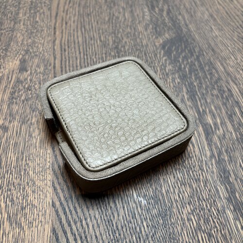 Onderzetters Leder Taupe vierkant