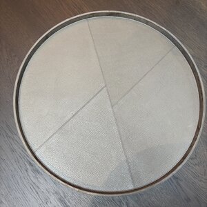 Dienblad Leder Taupe Rond effen 50cm